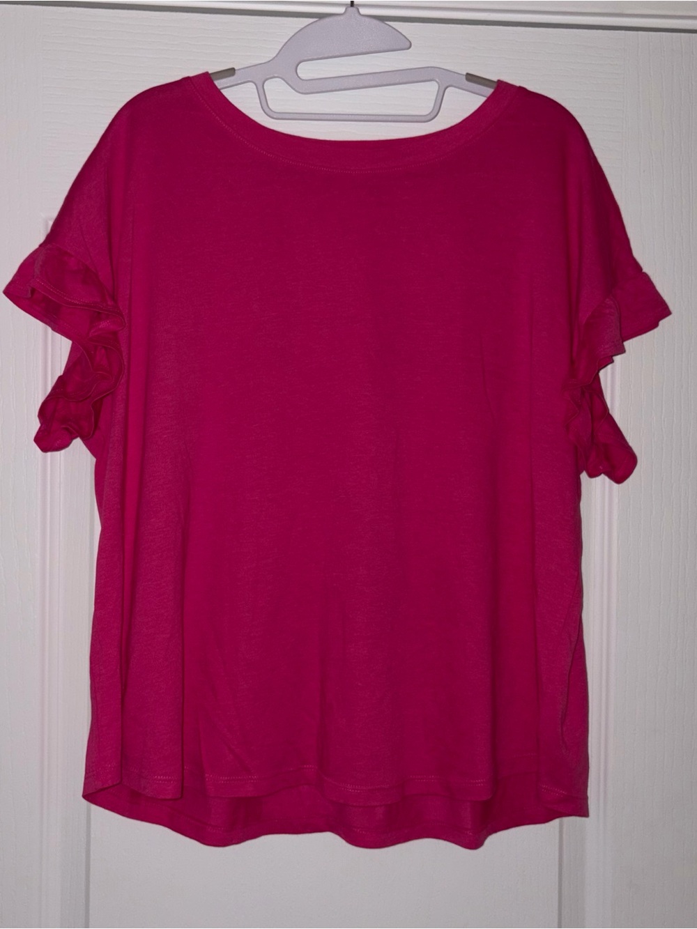 Women’s Ruffle Sleeve Top - Hot Pink Size P/XL NWOT